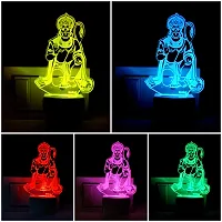 Hanuman 3D Optical Illusion Acrylic Night Lamp, 7 Colors Rgb Auto Gradual Changing Led Plug And Play Night Light, Office Light, Best For Gift(4.5 Inch)-thumb1