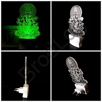 New Ganpati 3D Optical Illusion Acrylic Night Lamp, 7 Colors Rgb Auto Gradual Changing Led Plug And Play Night Light, Office Light, Best For Gift(4.5 Inch)-thumb2