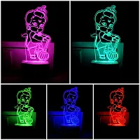 Hanuman 3D Optical Illusion Acrylic Night Lamp, 7 Colors Rgb Auto Gradual Changing Led Plug And Play Night Light, Office Light, Best For Gift(4.5 Inch)-thumb1