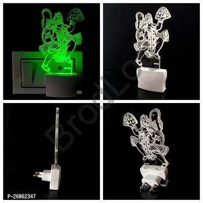 Hanuman 3D Optical Illusion Acrylic Night Lamp, 7 Colors Rgb Auto Gradual Changing Led Plug And Play Night Light, Office Light, Best For Gift(4.5 Inch)-thumb3