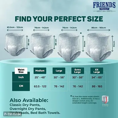 Friends Premium Adult Diapers Pant Style - 30 Count -M with odour lock and Anti-Bacterial Absorbent Core- Waist Size 25-48 Inch ; 63.5-122cm-thumb5