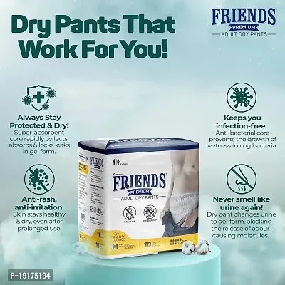 Friends Premium Adult Diapers Pant Style - 30 Count -M with odour lock and Anti-Bacterial Absorbent Core- Waist Size 25-48 Inch ; 63.5-122cm-thumb4