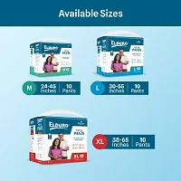ELDURO Premium Unisex Adult Pant Diapers, XL Size 100-150Cm (40''-59''), 10 Count, Wetness Indicator, Leakproof, 14 hrs Overnight Protection, With Aloe Vera, Pack of 1-thumb1