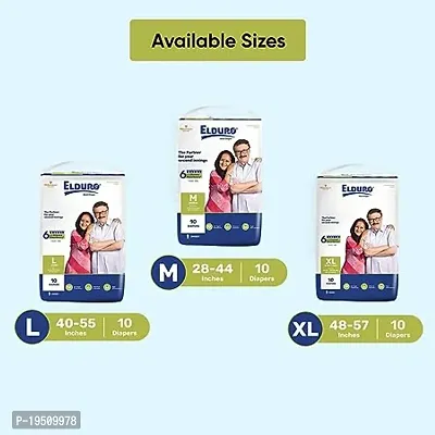 ELDURO Regular Unisex Adult Tape Diapers, Medium 71-111Cm (28''-44''), 20 Count, Wetness Indicator, Leakproof, 14 hrs Overnight Protection, With Aloe Vera, Pack of 2-thumb5