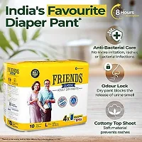 Friends Classic Adult Diapers Pants Style - 10 Count (Large) with odour lock and Anti-Bacterial Absorbent Core- Waist Size 30-56 inch ; 76-142cm-thumb1