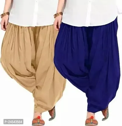 Fabulous Cotton Solid Salwars For Women Pack Of 2-thumb0