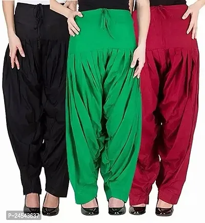 Fabulous Cotton Solid Salwars For Women Pack Of 3-thumb0