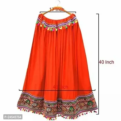 Stunning Rayon Long Maxi Skirt Embroidered Border For Women-thumb0