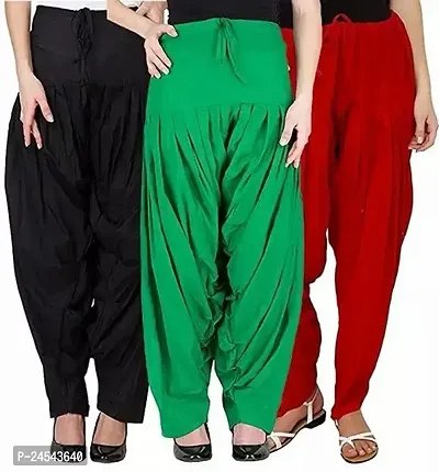 Fabulous Cotton Solid Salwars For Women Pack Of 3