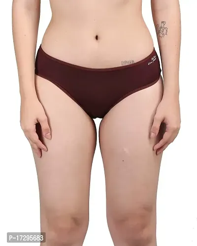 FlyBaby Women Knicker | FC4 Cotton Underwear | Hipster Panties | Plus Size Brief Pack of 4 (M, Navy-Sky-Maroon-Skin)-thumb5