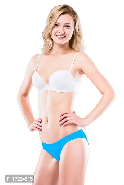 FlyBaby New Branded Woman Bikini Style Panty in Polycotton Marital with Higher Stretchable and Full on Softness (XL, SkyBlue)
