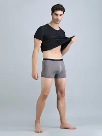 DISPENSER Men Micro Modal Trunk Underwear | Man Silicon Shine Boxer |S1 Innerwear Knicker Shorts | Pack of 1 (S, Silver)-thumb4