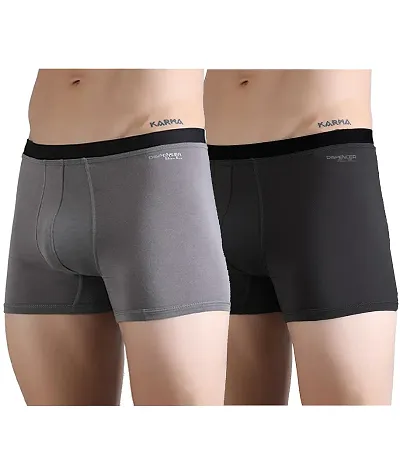 DISPENSER Men 100% Modal Trunk Underwear | Boxser | Shorts DarkColor L (S1 Pack of 2)