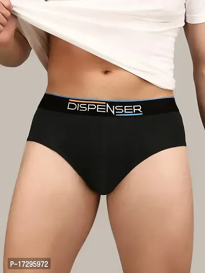 DISPENSER Men's Underwear | 3X Softer Micro Modal Brief | Stretchable  Breathable Knicker | Super Soft Innerwear | Digital Waistband Which Look More Sexy (S, Black)-thumb2