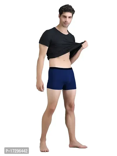 DISPENSER Micro Modal Boxer Brief (S1 Pack Of 2) (S, NavyBlue - Silver)-thumb4