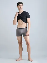 DISPENSER Men Micro Modal Trunk Underwear | Man Silicon Shine Boxer |S1 Innerwear Knicker Shorts | Pack of 1 (S, Silver)-thumb2