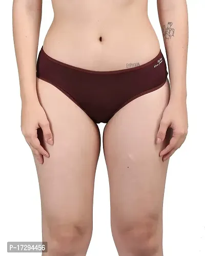 FlyBaby Women Knicker | FC4 Cotton Underwear | Hipster Panties | Plus Size Brief Pack of 4 (M, Wine-Black-Sky-Maroon)-thumb4