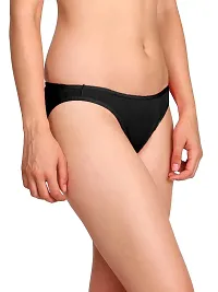 FlyBaby New Branded Woman Bikini Style Panty in Polycotton Marital with Higher Stretchable and Full on Softness (XL, Black)-thumb3