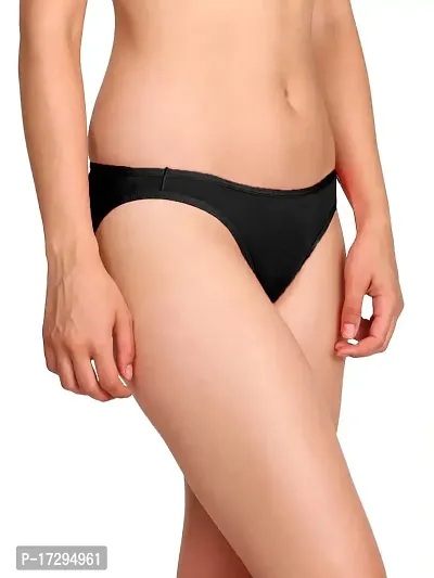 FlyBaby New Branded Woman Bikini Style Panty in Polycotton Marital with Higher Stretchable and Full on Softness (XL, Black)-thumb4