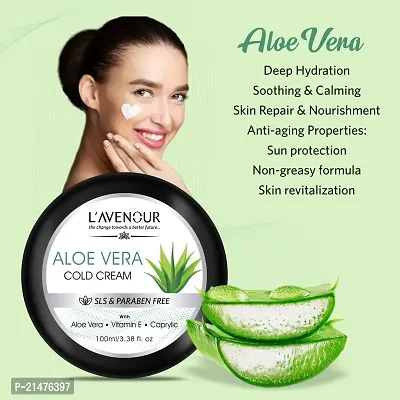 L'avenour Aloe Vera Cold Cream for Dry Skin, Men  Women - 100ml-thumb3