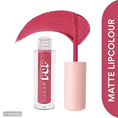 SUGAR POP Matte Lipcolour - 20 Poppy (Hot Pink) ndash; 1.6 ml - Lasts Up to 8 hours l Pink Lipstick for Women l Non-Drying, Smudge Proof, Long Lasting
