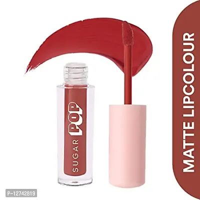 SUGAR POP Matte Lipcolour - 16 Terracotta (Tangerine Brown) ndash; 1.6 ml - Lasts Up to 8 hours l Brown Lipstick for Women l Non-Drying, Smudge Proof, Long Lasting