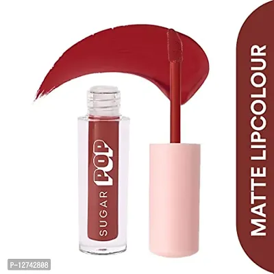 SUGAR POP Matte Lipcolour - 05 Mahoganyndash; 1.6 ml - Lasts Up to 8 hours l Red Lipstick for Women l Non-Drying, Smudge Proof, Long Lasting