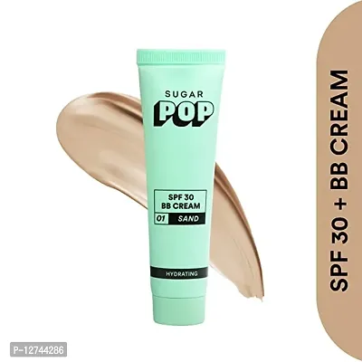 SUGAR POP SPF 30 + BB Cream - 01 Sand - Lightweight, Blendable, Long Lasting Natural Finish for Indian Skin, Intensely Hydrating, Skin Brightening l Built-in SPF 30 for UV Protection for Women l 25 gm