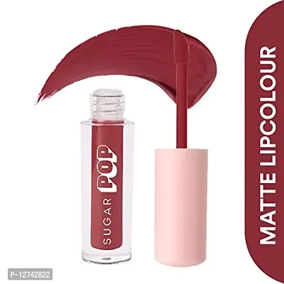 SUGAR POP Matte Lipcolour - 19 Cranberry (Oxblood Red) ndash; 1.6 ml - Lasts Up to 8 hours l Red Lipstick for Women l Non-Drying, Smudge Proof, Long Lasting
