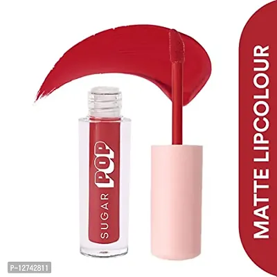 SUGAR POP Matte Lipcolour - 08 Crimson (Dark Ruby) ndash; 1.6 ml - Lasts Up to 8 hours l Ruby Lipstick for Women l Non-Drying, Smudge Proof, Long Lasting (08 Crimson)