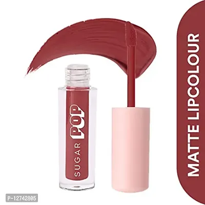 SUGAR POP Matte Lipcolour - 02 Mauve (Dark Mauve) ndash; 1.6 ml - Lasts Up to 8 hours l Mauve Lipstick for Women l Non-Drying, Smudge Proof, Long Lasting