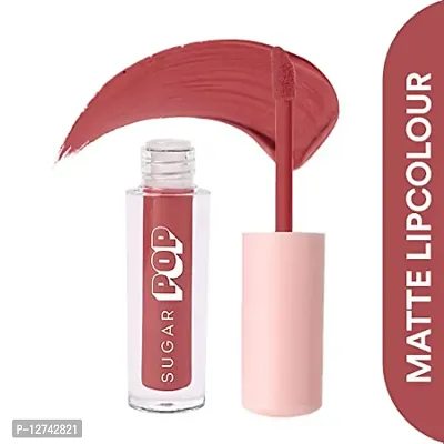 SUGAR POP Matte Lipcolour - 18 Maple (Amber Brown) ndash; 1.6 ml - Lasts Up to 8 hours l Brown Lipstick for Women l Non-Drying, Smudge Proof, Long Lasting-thumb0