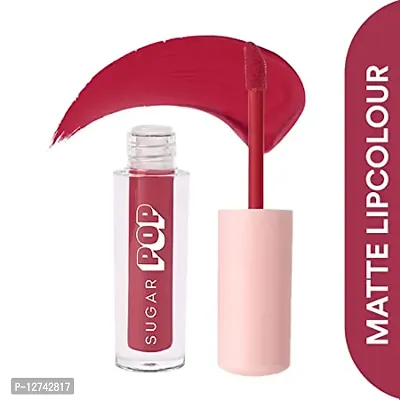 SUGAR POP Matte Lipcolour - 14 Brick (Red with hints of orange) ndash; 1.6 ml - Lasts Up to 8 hours l Mauve Lipstick for Women l Non-Drying, Smudge Proof, Long Lasting