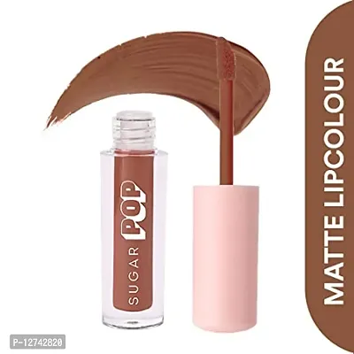 SUGAR POP Matte Lipcolour - 17 Cocoa (Chocolate Brown) ndash; 1.6 ml - Lasts Up to 8 hours l Brown Lipstick for Women l Non-Drying, Smudge Proof, Long Lasting