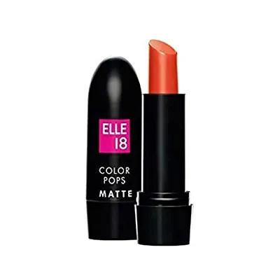 Elle 18 Color Pops Matte Lipstick C22 - Long-Lasting, Smooth Texture, 4.3 g Coral Dose