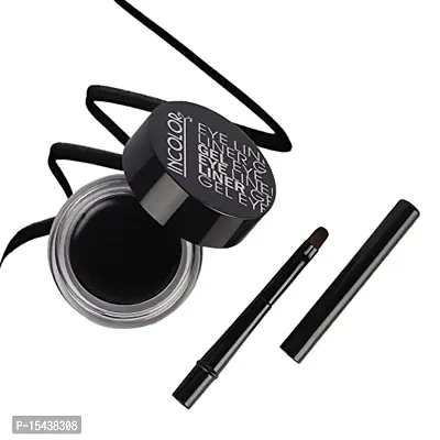 INCOLOR Scandaleyes Long Lasting Waterproof Gel Eye Liner for Women with Smug | Long Lasting Paraben-Free | High Intensity Pigment | Perfect With Eyebrows That Last All Day (Black)-thumb0
