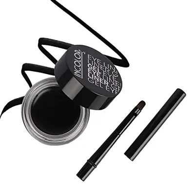 INCOLOR Scandaleyes Long Lasting Waterproof Gel Eye Liner for Women with Smug | Long Lasting Paraben-Free | High Intensity Pigment | Perfect With Eyebrows That Last All Day (Black)