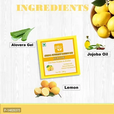 Piiu Organic Natural Herbal Glycerin Super Value Lemon Bathing Bar, 100gm (Buy 1 Get 1 Free)-thumb5