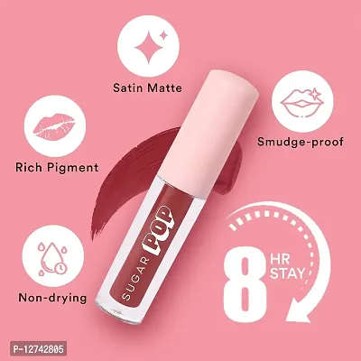 SUGAR POP Matte Lipcolour - 02 Mauve (Dark Mauve) ndash; 1.6 ml - Lasts Up to 8 hours l Mauve Lipstick for Women l Non-Drying, Smudge Proof, Long Lasting-thumb3