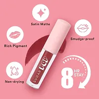 SUGAR POP Matte Lipcolour - 09 Mulberry (Brownish Red) ndash; 1.6 ml - Lasts Up to 8 hours l Red Lipstick for Women l Non-Drying, Smudge Proof, Long Lasting-thumb2