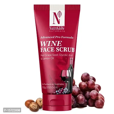 NutriGlow NATURAL'S Advanced Pro Formula Wine Face Scrub for All Skin Type, Skin Lightening Scrub  (100 g)