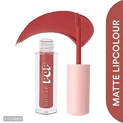 SUGAR POP Matte Lipcolour - 12 Rust (Mauve) ndash; 1.6 ml - Lasts Up to 8 hours l Mauve Lipstick for Women l Non-Drying, Smudge Proof, Long Lasting