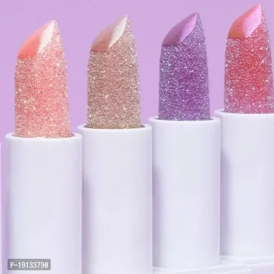 LOVE HUDA Waterproof Multicolor Diamond Glitter Lip Balm Lipsticks For Women  Girls Pack Of 4
