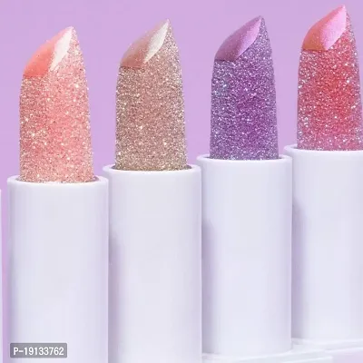 LOVE HUDA Women's Waterproof Diamond Hydrating Glitter Lipsticks (Multicolor) - Pack of 4