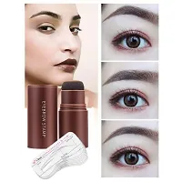 LOVE HUDA Professional Waterproof Eye Brow Makeup Kit - One Step Mushroom Head Stamper, Eyebrow Shaped Stencils, Brush, 3 In 1 Long Lasting Brow Stamp Women  Girls Makeup Tools (BROWN)-thumb1