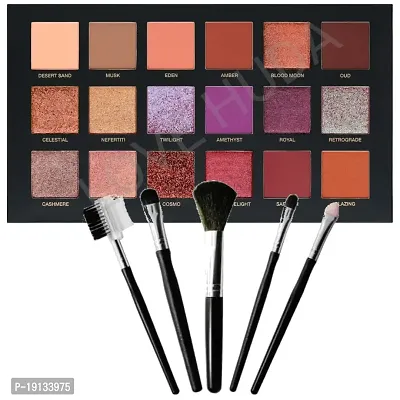 LOVE HUDA Professional Eye Makeup 18 Color Eyeshadow Palette Ingredients With Silky Shine Color Can Last For All Day Long, Matte  Shimmery Finish With Brush Set.