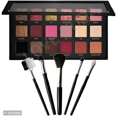 LOVE HUDA Professional Waterproof Shimmery 18 Color Eye shadow Palette Ingredients With Silky Shine Color Matte Finish With Brush Set