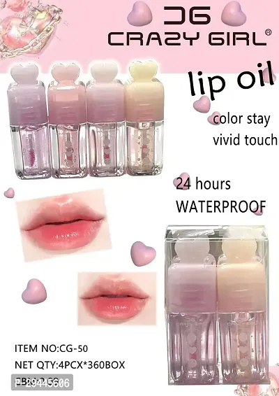 Crazy girl Moisturizing Professional Color Changing Lip Oil Gloss Tint For Dry And Chapped Lips For Girls And Women  (5 ml, Pink)-thumb0