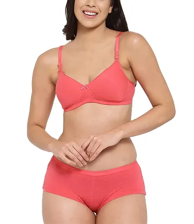 Inner Sense Women's Organic Antimicrobial T-Shirt Bra and Panty Set