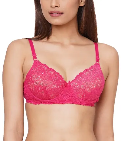 Inner Sense Organic Cotton Antimicrobial Women's Padded Underwired Lace Bra